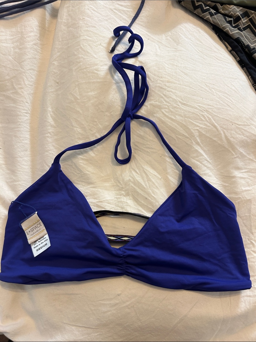 l*space Royal Blue Halter Bikini Top (damaged)